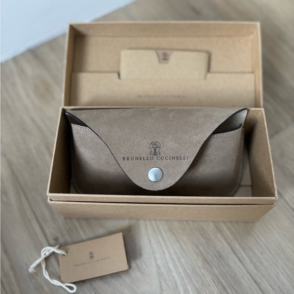 Brunello Cucinelli Aviator Style Gold Tone Sunglasses